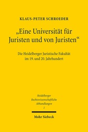 'Eine Universität für Juristen und von Juristen' - Cover
