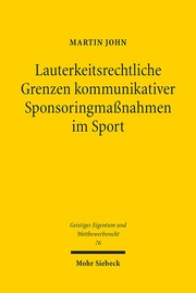 Lauterkeitsrechtliche Grenzen kommunikativer Sponsoringmaßnahmen im Sport