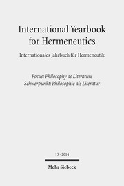 International Yearbook for Hermeneutics / Internationales Jahrbuch für Hermeneutik