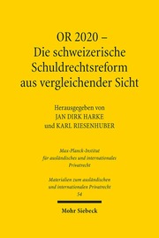 OR 2020 - Die schweizerische Schuldrechtsreform aus vergleichender Sicht