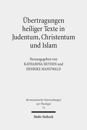 Übertragungen heiliger Texte in Judentum, Christentum und Islam - Cover
