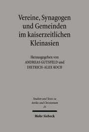 Vereine, Synagogen und Gemeinden im kaiserzeitlichen Kleinasien - Cover