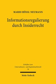 Informationsregulierung durch Insiderrecht - Cover