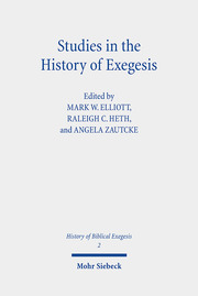 Studies in the History of Exegesis - Cover