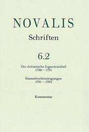 Der dichterische Jugendnachlass (1788-1791) und Stammbucheintragungen (1791-1793)