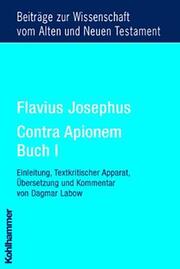 Flavius Josephus Contra Apionem, Buch I - Cover