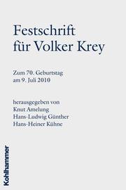 Festschrift für Volker Krey