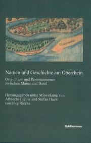 Namen und Geschichte am Oberrhein - Cover