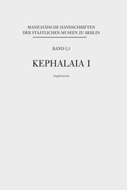 Manichäische Handschriften, Bd. 1,3: Kephalaia I, Supplementa - Cover