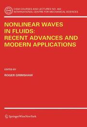 Nonlinear Waves in Fluids: Recent Advances and Modern Applications - Cover