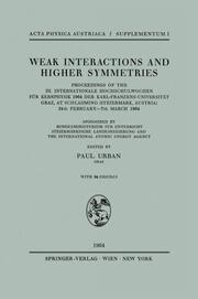 Weak Interactions and Higher Symmetries - Cover