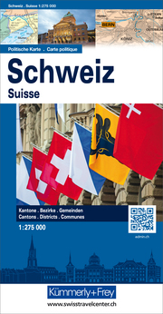 Schweiz Politische Karte 1:275 000