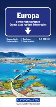Europa Fernverkehrsstrassen Strassenkarte 1:3,6 Mio.