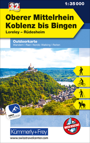 Oberer Mittelrhein Koblenz bis Bingen Nr. 32 Outdoorkarte Deutschland 1:35 000