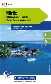 Müritz Nationalpark, Waren, Plauer See, Neustrelitz, Nr. 16 Outdoorkarte Deutschland 1:50 000