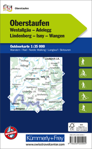 Oberstaufen Westallgäu, Adelegg, Lindenberg, Isny, Wangen Nr. 55 Outdoorkarte Deutschland 1:35 000 - Abbildung 1