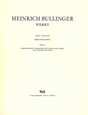 Beschreibendes Verzeichnis der Literatur über Heinrich Bullinger - Cover