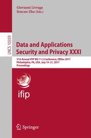 Data and Applications Security and Privacy XXXI - Cover