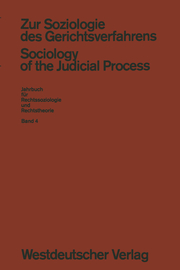 Zur Soziologie des Gerichtsverfahrens (Sociology of the Judicial Process) - Cover