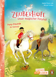 Penguin JUNIOR - Einfach selbst lesen: Zauberhufe - Unser magischer Ponyhof - Pony-Freunde im Galopp - Cover
