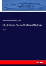 Extracts from the Records of the Burgh of Edinburgh - Cover