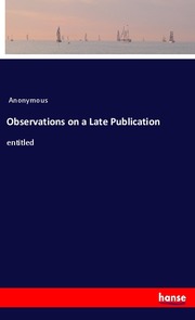 Observations on a Late Publication - Cover
