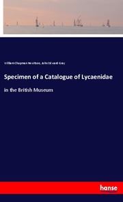 Specimen of a Catalogue of Lycaenidae - Cover
