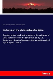 Lectures on the philosophy of religion - Cover