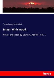 Essays. With introd., - Cover
