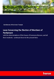 Laws Concerning the Election of Members of Parliament - Cover