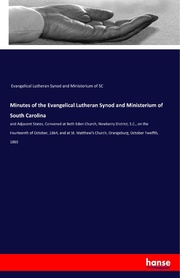 Minutes of the Evangelical Lutheran Synod and Ministerium of South Carolina - Cover