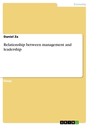 Relationship between management and leadership - Cover