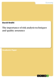 The importance of risk analysis techniques and quality assurance - Cover