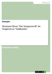 Hermann Hesse 'Der Steppenwolf' im Vergleich zu 'Siddhartha'