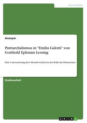 Patriarchalismus in 'Emilia Galotti' von Gotthold Ephraim Lessing
