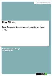 Jean-Jacques Rousseaus Metanoia im Jahr 1749 - Cover