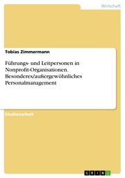 Führungs- und Leitpersonen in Nonprofit-Organisationen. Besonderes/außergewöhnliches Personalmanagement - Cover