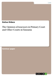 The Opinion of Assessors in Primary Court and Other Courts in Tanzania