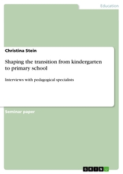 Shaping the transition from kindergarten to primary school - Cover
