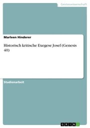 Historisch kritische Exegese Josef (Genesis 40)