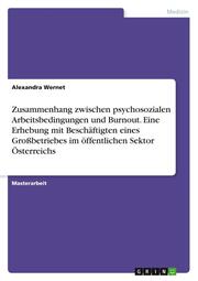 Zusammenhang zwischen psychosozialen Arbeitsbedingungen und Burnout. Eine Erhebung mit Beschäftigten eines Großbetriebes im öffentlichen Sektor Österreichs