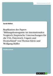 Replikation des Papers 'Bildungshomogamie im internationalen Vergleich: Empirisc