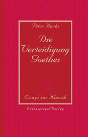 Die Verteidigung Goethes - Cover
