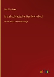 Mittelhochdeutsches Handwörterbuch - Cover