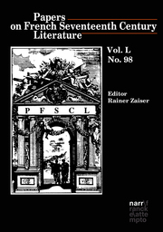 Papers on French Seventeenth Century Literature Vol. L, No. 98 - Cover