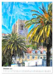 Lissabon in Aquarell - Illustrierte Ansichten der portugisischen Hauptstadt (Wandkalender 2024 DIN A2 hoch), CALVENDO Monatskalender - Abbildung 12