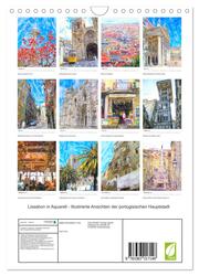 Lissabon in Aquarell - Illustrierte Ansichten der portugisischen Hauptstadt (Wandkalender 2024 DIN A4 hoch), CALVENDO Monatskalender - Abbildung 1