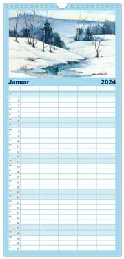 Familienplaner 2024 - Jahreszeiten Aquarelle mit 5 Spalten (Wandkalender, 21 x 45 cm) CALVENDO - Abbildung 2