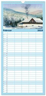 Familienplaner 2024 - Jahreszeiten Aquarelle mit 5 Spalten (Wandkalender, 21 x 45 cm) CALVENDO - Abbildung 3