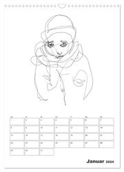 Blind Drawings - blind gefertigte Zeichnungen von Künstlerin J. Sophia Sanner (Wandkalender 2024 DIN A3 hoch), CALVENDO Monatskalender - Abbildung 3